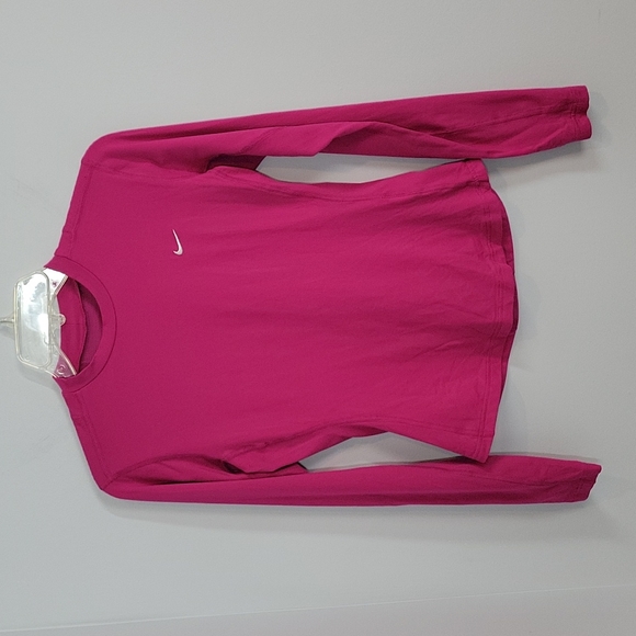NIKE Pink Long Sleeve Mesh Back Tee Size Small - Picture 1 of 8